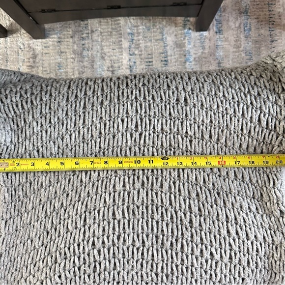 Mango Gray Chunky Knit Turtleneck Sweater Oversized Cozy Size L - Picture 11 of 15